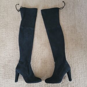 New Stuart Weitzman Highland Over The Knee Boots in Black, Size 8.5